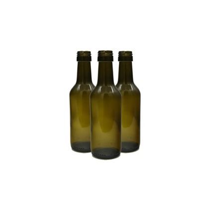 187ml Mini Capacity Bordeaux Empty Wine Bottles Wholesale Screw Cap Green Glass Bottle