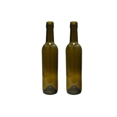 375ml Screw Cap Glass Wine Bottles Wholesale Empty Round Bordeaux Glass Wine Bottle
