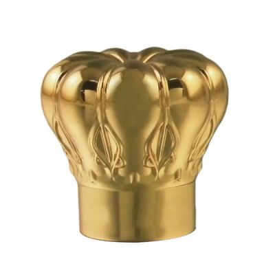Hot sale crown shaped gold zinc alloy perfume bottle cap zamac zinc alloy perfume atomizer spray cover