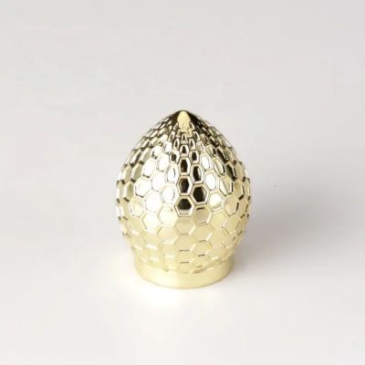 Gold designable metal zinc alloy perfume bottle cap made by zamac