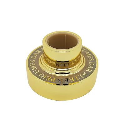 Custom zamac wine bottle lids shiny gold zinc alloy metal perfume logo bottle caps