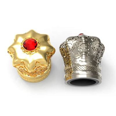 Custom Logo Luxury Zinc Alloy Perfume bottles Cover lids Creative Universal Fea 15 Mm Zamac Metal Perfume bottles caps