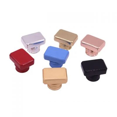 Colorful Spray Lacquer Cuboid Zamac Luxury Perfume Caps For 15mm sprayer