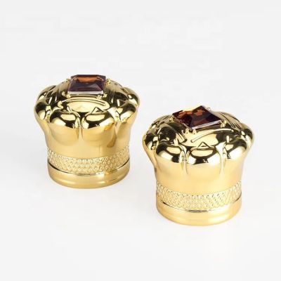 Zamac zinc alloy perfume bottle cap for crown shaped for perfume bottle use