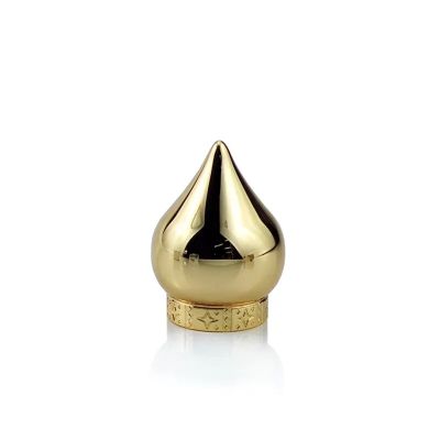 Luxury arabic style decorative special pyramid shape zinc alloy metal fragrance lid 15mm perfume bottle cap