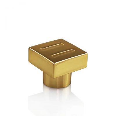 Custom logo 15mm luxury shiny gold electroplated zinc alloy perfume cover 15fea