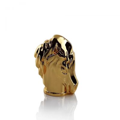 15fea Luxury gold silver zamac animal lion horse bird perfume cap luxe