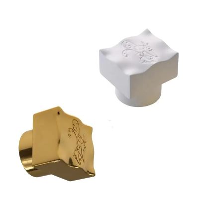 Luxury Square Special Wave Shape Zamac Non Spill Niche Brand Parfum Customized Color Zinc Alloy Cap Perfume Bottle Cap