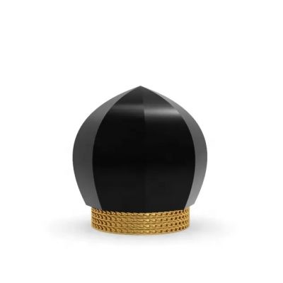 Crown shape black cap with gold base perfumes cap zamac for standard perfume bottle