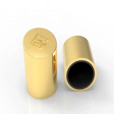 Straight cylinder embossed perfume cover zinc alloy perfume cover glass bottle metal cap for FEA 15 glass bottle