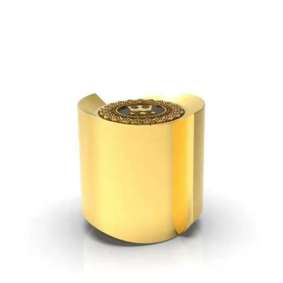 Cylindrical crown graphic perfume cover zamac perfume cap for FEA 15 glass perfume bottle 15mm
