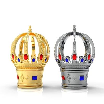 Crown set with stone perfume cover zamac perfume cap for FEA 15 glass perfume bottle 15mm