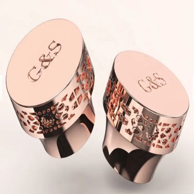 Flower flat top perfume cover zinc alloy perfume cover glass bottle perfume cover FeA15 gla