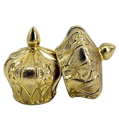 King hat perfume cover zinc alloy perfume cover perfume bottle caps manufacturers for FEA 15 glass bottle