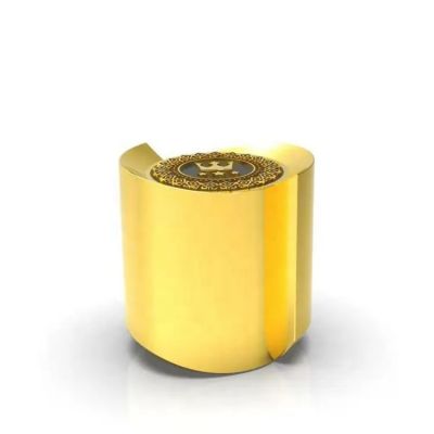 Customm Simple Metal Perfume Lid Round Perfumes Bottle Zamac Cap Cylinder Gold Perfume Cover Cap