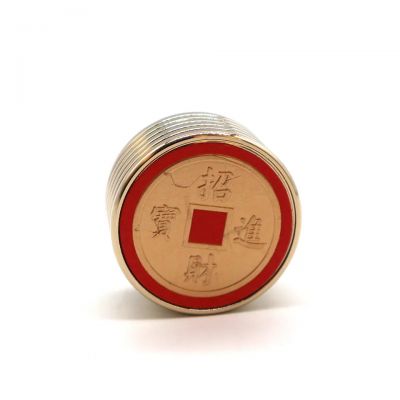 Custom metal zinc alloy round shape gin tequila glass bottle synthetic stopper cork