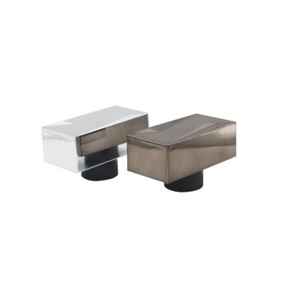 Custom metal rectangular shape Luxury Perfume Cap For Perfume gun color sliver Zamac material
