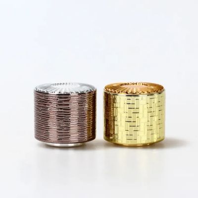 2023 ABS Design Customized perfume bottle three patterns round caps luxury gold perfume lids with gold ABS Material cap