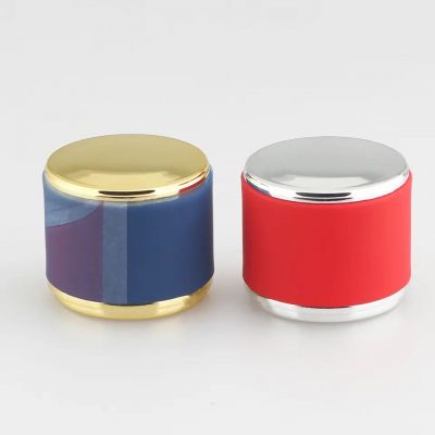 Global bestseller 15mm perfume bottle cylinder ABS cap color stitching cap spliced wooden perfume bottle cap
