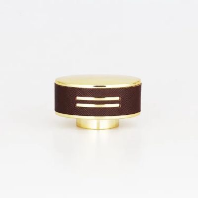 2023 High grade 15mm perfume bottle cylinder ABS cap color stitching cap matte leather perfume bottle cap