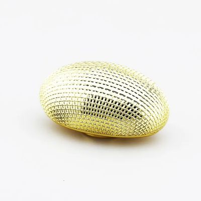 Manufacturer Supply Luxury Metallic texture Plastic ABS perfume cap Free Sample ellipse silver gold perfume bottle lid
