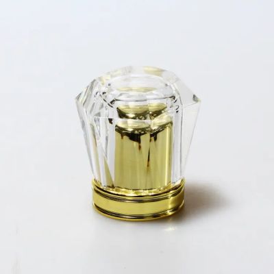 China Wholesale High quality perfume Surlyn caps Luxury Best Sale Perfume Cap hot sale transparent with gold ABS cap