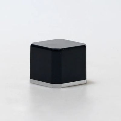 2023 ABS Design Customized perfume bottle black silver caps luxury perfume lids with black silver ABS Material cap