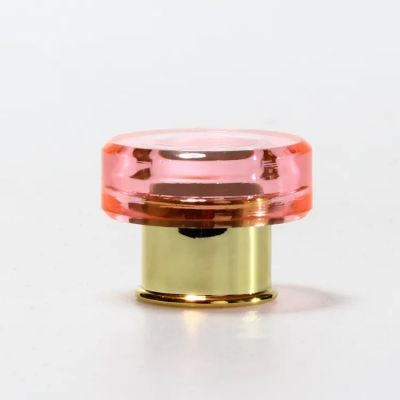 2023 ABS Design Customized perfume bottle caps luxury pink perfume lids with ABS Material gold cap