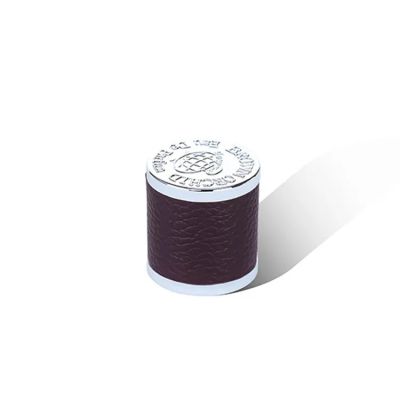 China manufacturer custom logo brown perfume top PU leather perfume bottle cap lid cover