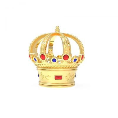 High Quality Gold Crown Metal Perfume Cap Silver Zinc Alloy Perfume Cap for Crimp Neck Perfume Bottle