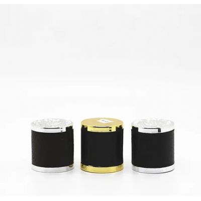 Wholesale Plastic Perfume Lid Luxury round Shaped black Perfume Cap for 15mm fea bottle
