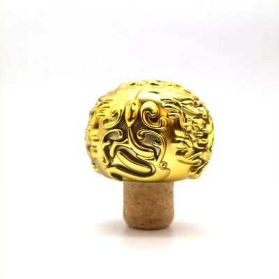 New creative round decorative wine bottle stopper plastic wine whisky cork