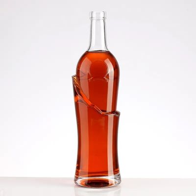 Hot sale super flint glass liquor clear bottle spirit 750ml whisky cylinder vodka customize engraved brandy tequila label decals