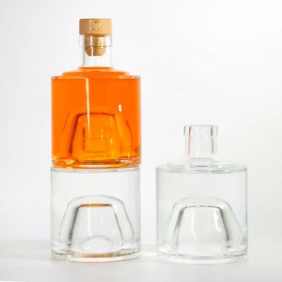 500ml Clear Round Liquor Whisky Spirits Vodka Gin Rum Brandy Glass Bottle Wholesale