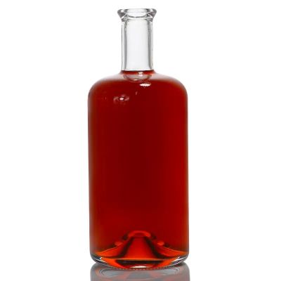 Custom Logo Closure 500ml 700ml 750ml Transparent Brandy Whiskey Gin Tequila Empty Alcoholic Whisky Glass Bottle Spirit Liquor