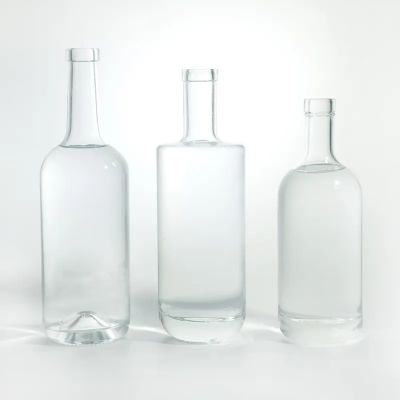 Round Stackable Bottle Wine Glass Bottle Round Classical Empty Brandy Gin Rum Vodka Tequila Liquor Glass Bottle with Cork