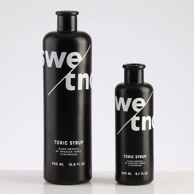 Factory customized matte black glass bottle 750ml juice brandy spirit 500ml vodka 375ml glass bottle