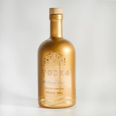 700ml 750ml electroplated red golden black glass bottle for tequila rum brandy whiskey spirit vodka