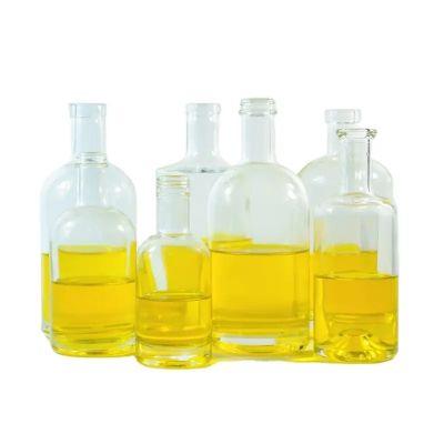 Empty Liquor Spirits Glass Whiskey Bottles Empty flint glass liquor wine gin Whisky Vodka tequila glass bottle with cork lid