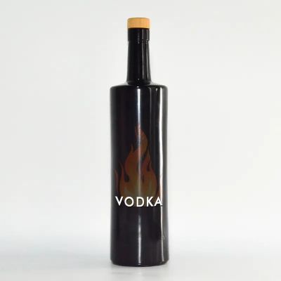 OEM Black Matte 750ml 700ml Vodka Brandy Rum Whisky Gin Spirits Glass Bottle for Liquor