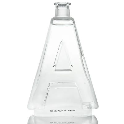 Custom letter A B design super flint glass liquor bottle spirit whisky 750ml honey oil vodka gin tequila rum with cork top