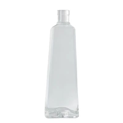 Wholesale Custom Flint Clear Round Classical Empty Brandy flint glass liquor wine Whisky Vodka tequila bottle with seale