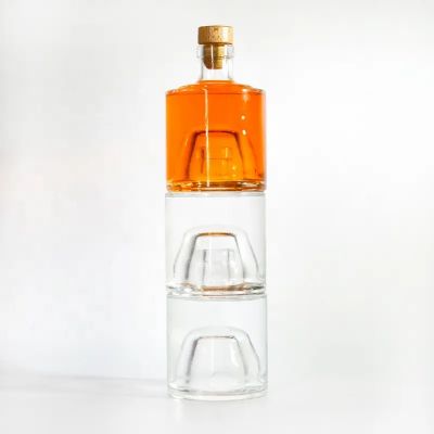 Fancy Stackable Gin Bottles 75cl Glass Beverage Juice Coffee Any Liquids Bottles