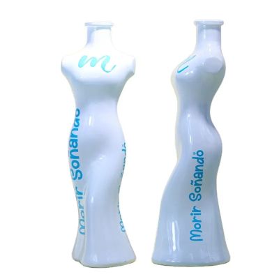 High Quality Customized Women Body Shaped Fancy Glass Wine Bottle Glass Vodka Brandy Rum Liquor Bottle