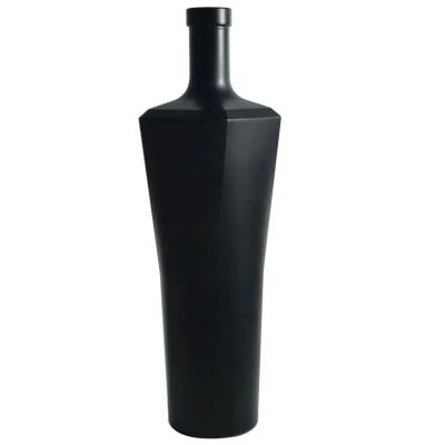 Premium Matte Black 1000ml 750ml 500ml Liquor Spirits Glass Bottle For Vodka Gin Whiskey