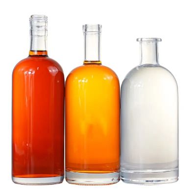 Liquor Glass Bottle Custom Vodka Brandy Gin Glass Wine Liquor Bottle 500ml 750ml Manufacturers Glass Vodka