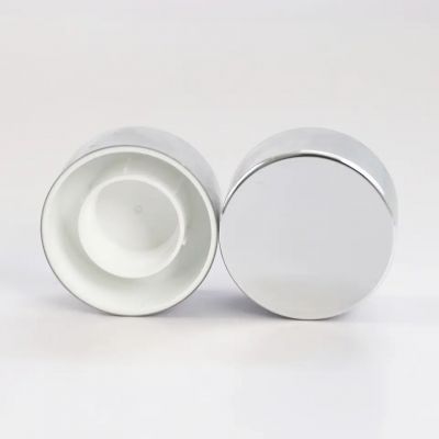 Luxury 24/410 24mm Silver Plastic Screw Cap Lid Top For Toner Lotion Bottle Cosmetic Packaging