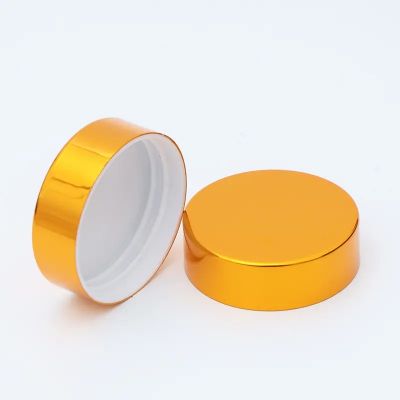 High Quality Shiny Gold Brush Aluminum Lid For Cosmetic Widemouth Plastic Jar