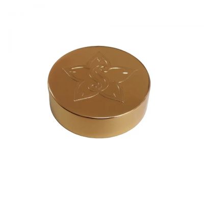 custom cosmetic metal aluminum plastic cream screw top jar cap lid with embossed logo