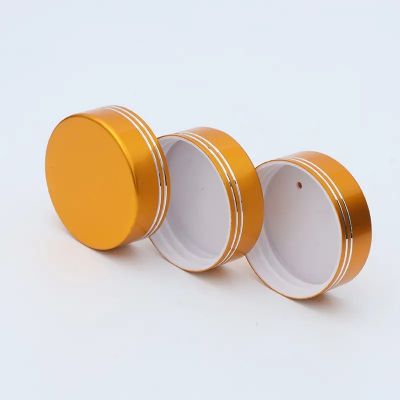 Diam 45mm Screw Neck Metal Non Spill Screw Lid, Gold Aluminum Cap 45mm with Aluminum / Sensitive Seal for Glass Bottle